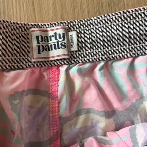 Party Pants Pink Swim Trunks Sunglasses Palm Trees Medium - Picture 6 of 7